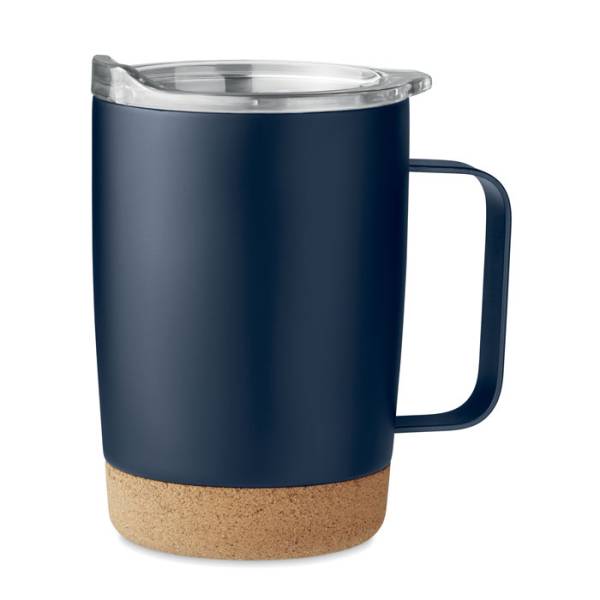 Mug en acier inoxydable à double paroi avec base en liège