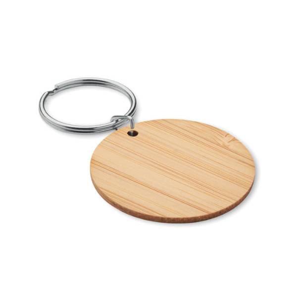 Porte clé rond en bois personnalisable 