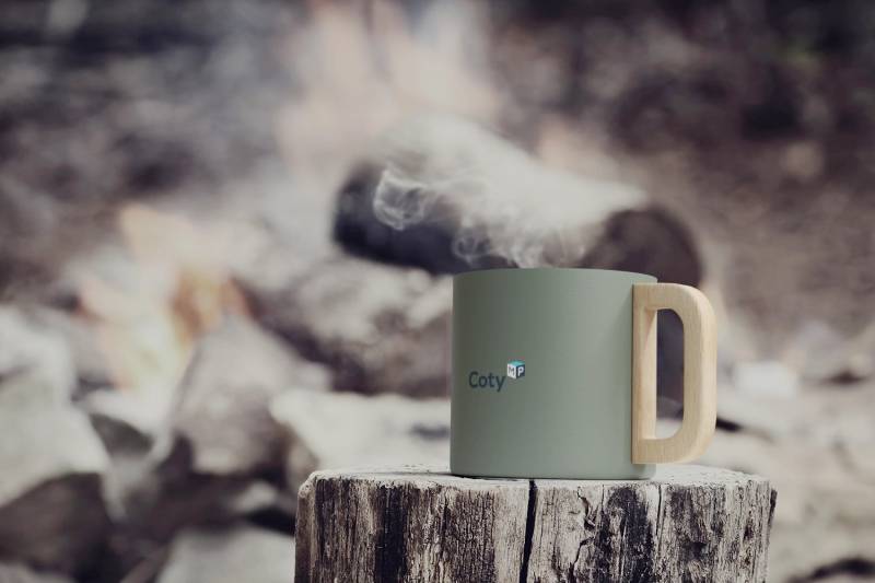 Tasse en acier inoxydable recyclé certifiée RCS avec isolation sous vide et couche de cuivre 